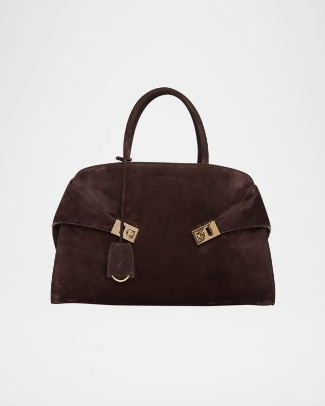 Large Hug Suede Top-Handle Bag